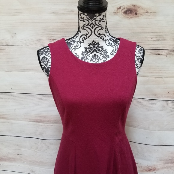 3/$28 Lauren Conrad Burgundy Sleeveless Dress Sz10 - Picture 4 of 8